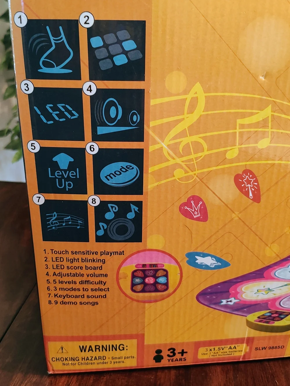 SUNLY Dancing Challenge Playmat for Kids - Pink & Purple Interactive Mat